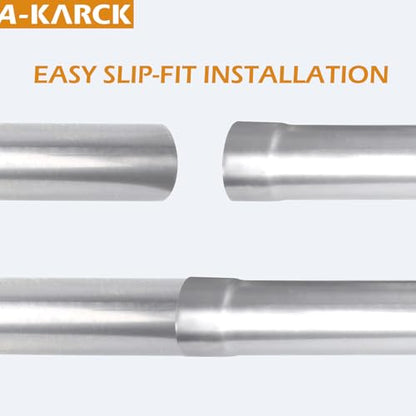 A-KARCK Straight Exhaust Pipe 2" OD, Mild Steel 30" Long Mandrel Exhaust Tube, Custom Your Own Exhaust System - size: 2", style: 30 INCH