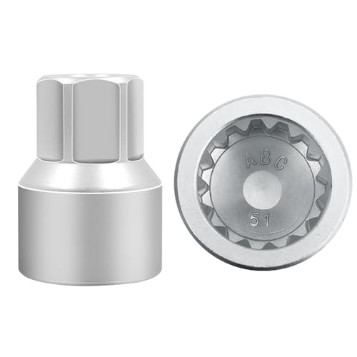 ABC-51 15Pt Outer Ring 4mm Wheel Locking Nut Key for Porsche VW - color: ABC-51 Outer ring thickness: 4mm