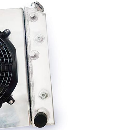 OHOB-Cool 3 Row Full Aluminum Radiator for 1968-1987 Chevy Chevelle C10 C20 C30 Pontiac Oldsmobile with Shroud+Fan+Relay - size: 68-87 Chevy