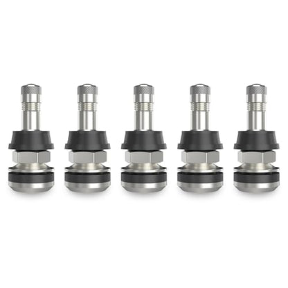 SUNSOUL TR416 5pcs Metal Valve Stems Outer Mount Fits .453" & .625" Rim Holes, Silver, High-Pressure Clamp-in Tire Valves - color: TR416-5pcs
