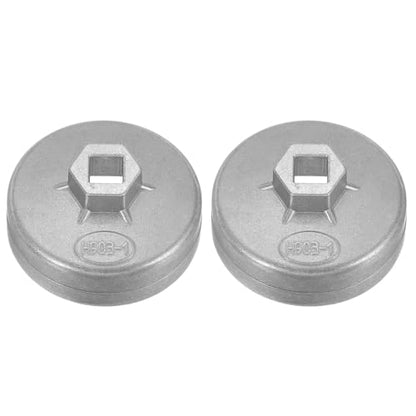 HARFINGTON 2pcs Oil Filter Cap 15 Flute 82x40.5x75mm (WxHxID) 1/2" Square - size: 15 Flute 82 x 40.5 x 75mm