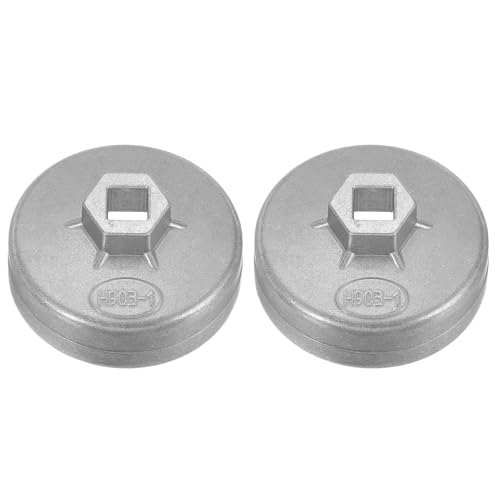 HARFINGTON 2pcs Oil Filter Cap 15 Flute 82x40.5x75mm (WxHxID) 1/2" Square - size: 15 Flute 82 x 40.5 x 75mm