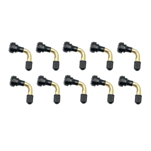 10Pcs Universal PVR50 Tire Valve Stem Bent 90 Degree Angled Tubeless Snap-in Rubber Base Compatible with Most Tubeless Tire Rim Motorcycle Scooter ATV Cars RV Bicycles Trailers - size: PVR50
