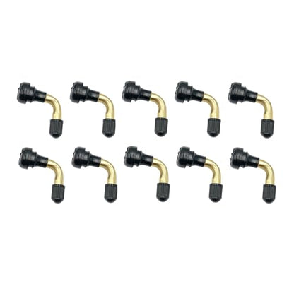 10Pcs Universal PVR50 Tire Valve Stem Bent 90 Degree Angled Tubeless Snap-in Rubber Base Compatible with Most Tubeless Tire Rim Motorcycle Scooter ATV Cars RV Bicycles Trailers - size: PVR50
