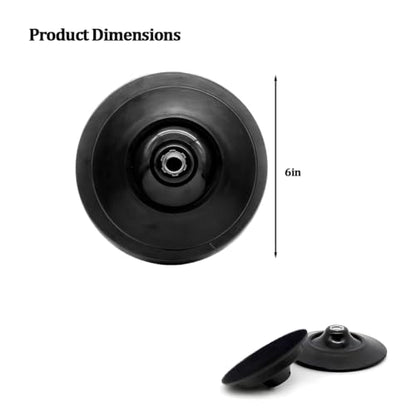 Car 6" Rotary Backing Plate, Flexible Hook-and-Loop Face PU Polisher Sander Plate for Car Care Detailing Finishing, 5/8" Thread Polishing Buffer Backing Pad, Universal for Vehicles - size: 6"