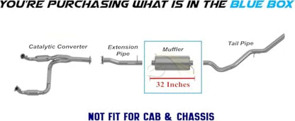 Exhaust Muffler Compatible with GMC Sierra 3500 HD 2007-2010 6.0L | Stainless Steel | Northeastern Exhaust | Includes Clamps and Hangers | Direct-Fit Replacement
