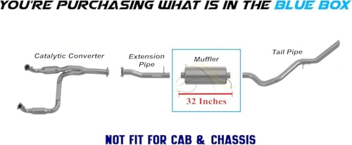 Exhaust Muffler Compatible with GMC Sierra 3500 HD 2007-2010 6.0L | Stainless Steel | Northeastern Exhaust | Includes Clamps | Direct-Fit Replacement