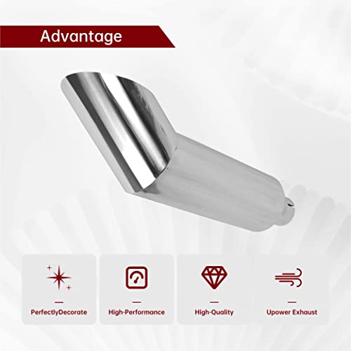4 Inch Inlet 7 Inch Outlet Polished Stainless Steel Miter Angle Cut Diesel Smoker Exhaust Stack Tip Diesel Exhaust Tip(Stack Smokers 4" ID Inlet 36" Long) - size: 4‘’Inlet 7‘’Outlet-Silver