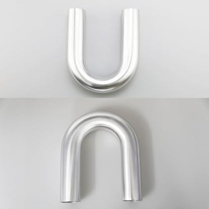 76mm (3") OD 180 Degree Elbow 3 Inch Aluminum Intercooler Pipe Air Intake Tube, 1.3D Radius, Center to Center Distance 7.95" (202mm), Brushed Finish - color: 180 Degree, size: OD 3" (76mm)