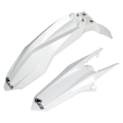 UFO PLAST Front/Rear Fender Kit - Replacement Dirt Bike Front and Rear Mud Guard - Compatible with Husqvarna FC 250/350/450/TC 125 2014-2015/TC 250 2014-2016 - color: White
