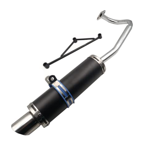 Black Exhaust System Muffler for GY6 50cc Scooters 139QMA 139QMB 4 Stroke Engine