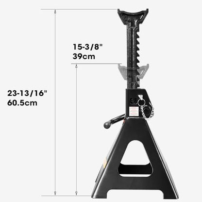 Big RED Jack Stands 6 Ton with Double Locking, 14.2-23.8 inch Adjustable Height for Lifting Cars, SUV, Van, 12000 lb Capacity, 1 Pair - size: 6t double locking black