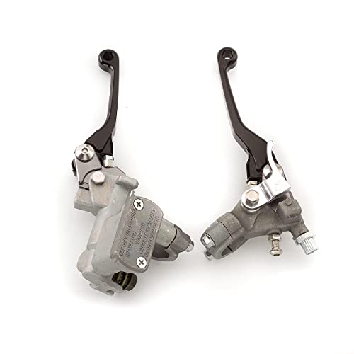 Dirt Bike Brake Master Cylinder Reservoir Cable Clutch Levers for TC TE CR WR FC TX FS 125 250 200 250 400 450 501 511 - color: Black