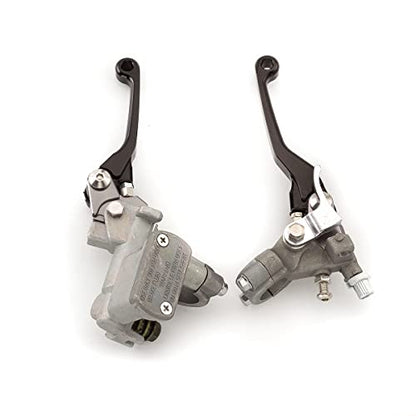 Dirt Bike Brake Master Cylinder Reservoir Cable Clutch Levers for TC TE CR WR FC TX FS 125 250 200 250 400 450 501 511 - color: Black