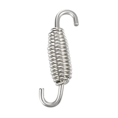 X AUTOHAUX 6 Pcs 55mm 2.17" Motorcycle Muffler Exhaust Pipe Spring Universal Stainless Steel Silver Tone