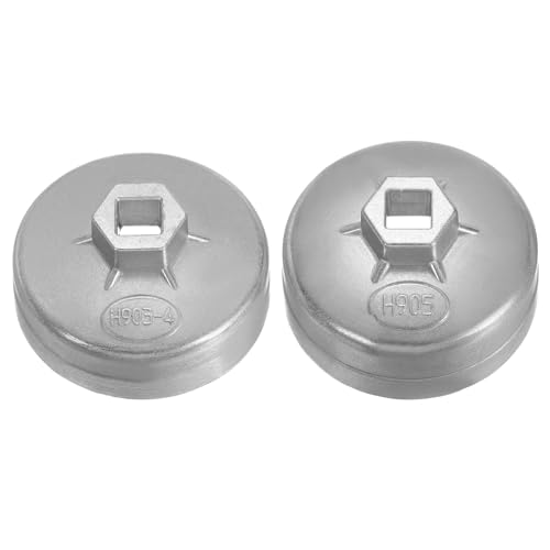 HARFINGTON 2pcs Oil Filter Cap Wrench 14/15 73mm Inner Dia 1/2" Square Cup - size: 14/15 Flute 73mm