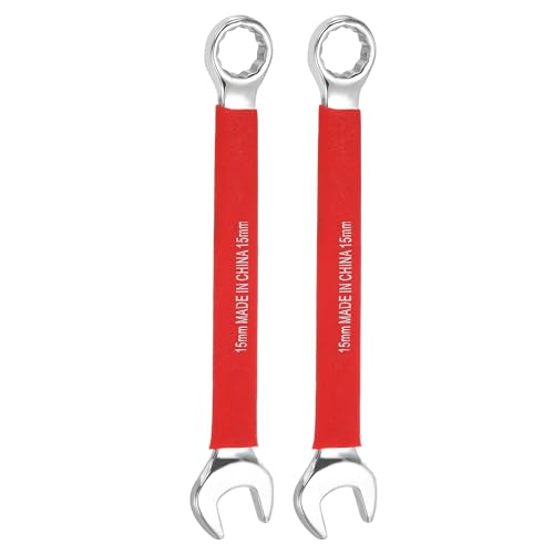 HARFINGTON 2Pcs Metric Combination Wrench 15mm 12-Point Box & Open End CR-V - size: 15mm