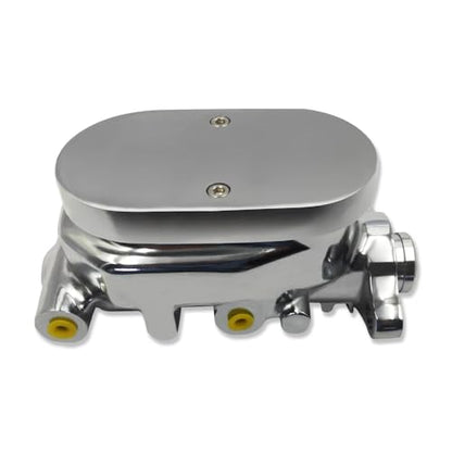 Chrome 8" Dual Brake Booster & Smooth Master Cylinder 1 1/8" Bore - size: 8", style: Dual Diaphragm