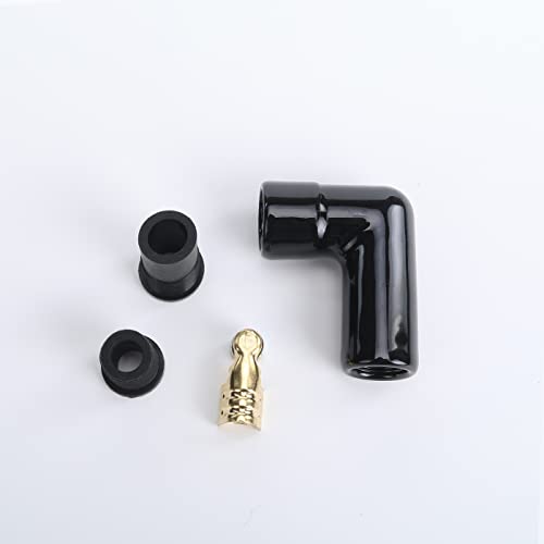 AC PERFORMANCE 90 Degree Ceramic Spark Plug Boot Kit Black - color: Black, size: 90 Degree - 1PC