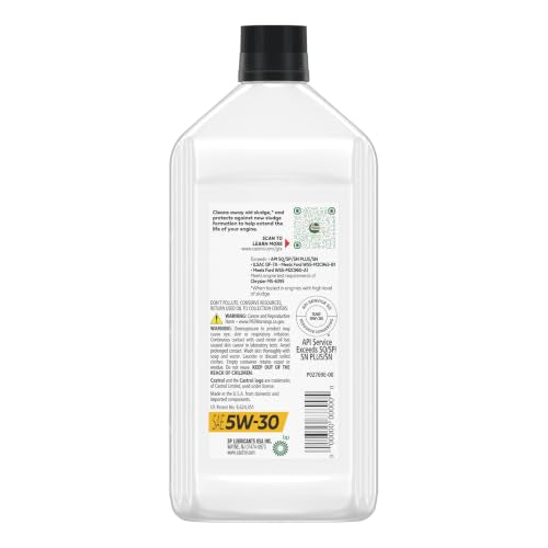 Castrol GTX 5W-30 Synthetic Blend Motor Oil, 1 Quart, Pack of 6 - size: 1 Quart, Pack of 6