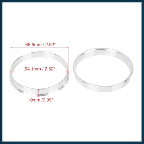 4pcs 66.6 to 64.1 mm Aluminium Alloy Car Hub Centric Rings Wheel Bore Spacer Automotive Parts