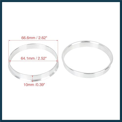 4pcs 66.6 to 64.1 mm Aluminium Alloy Car Hub Centric Rings Wheel Bore Spacer Automotive Parts