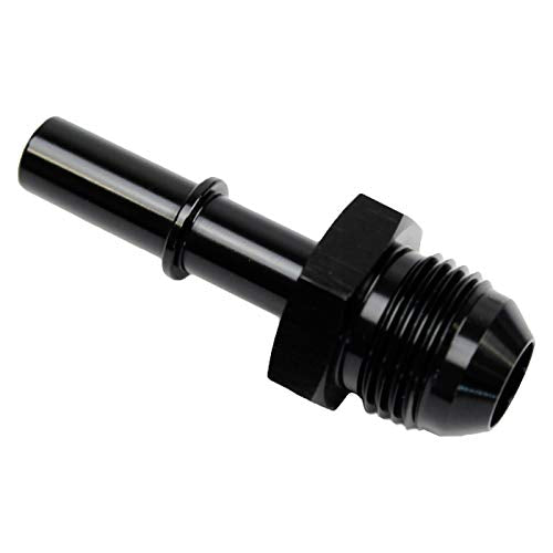 6AN Flare to 3/8 SAE Quick-Disconnect Male Push-On EFI Fuel Hose Line Fitting Adapter, 6 AN Male to 3/8 inch Aluminum Black Anodized - color: Black Male, size: 6AN to 3/8