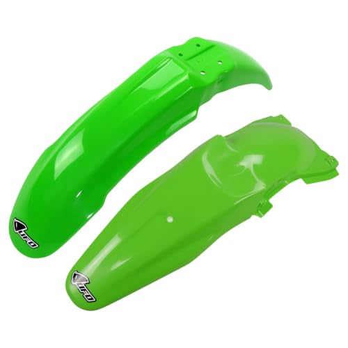 UFO PLAST Front/Rear Fender Kit - Replacement Dirt Bike Front and Rear Mud Guard - Compatible with KX250F/KX450F 2006-2008 - color: Green