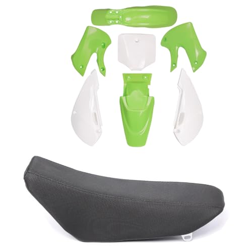 Green Fairing Plastic Fender Kit with Seat Assembly for Motorcycle Plastics Body kits Replacement DRZ110 DRZ 110 and KX65 KX 65 KLX110 KLX 110cc Dirt bike Pit