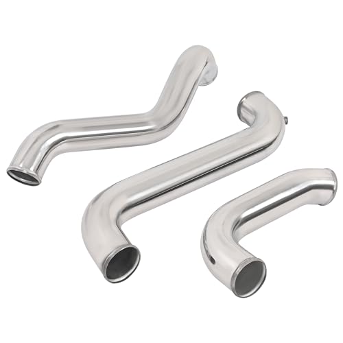 KUAFU Intercooler Pipe and Boot Kit Compatible with 2011-2016 Silverado - color: Silvery