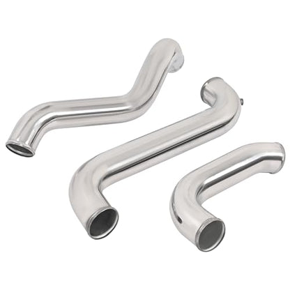 KUAFU Intercooler Pipe and Boot Kit Compatible with 2011-2016 Silverado - color: Silvery