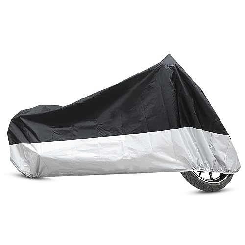 uxcell XL 190T Rain Dust Protector Black Silver Scooter Motorcycle Cover 96inch for Harley Davidson - color: Black Silver, size: X-Large