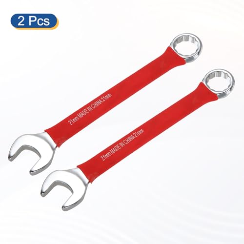 HARFINGTON 2Pcs Metric Combination Wrench 21mm 12-Point Box & Open End CR-V - size: 21mm