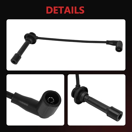 HYR 7mm Silicone Spark Plug Wire Set fit for John Deere 825i, 825i S4, Set of 3, Replaces MIA11722 MIA11723 MIA11724, High Performance Ignition Wires
