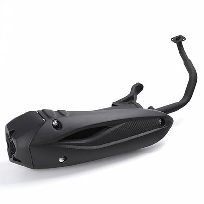 Mokuo Motorcycle Exhaust Assembly in Heavy Iron Material Compatible with Chinese GY6 125cc 150cc 4-Stroke Engine Scooter Moped RSZ 150cc,Xpro Bali 150