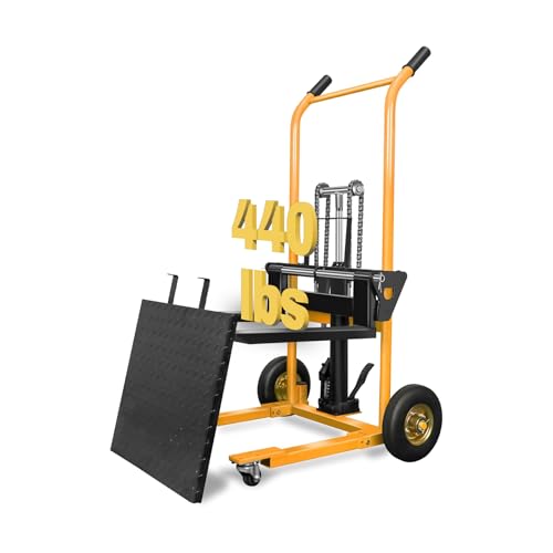 Apollo Hydraulic Material Lift Pallet Truck Dolly 440 Lbs Capacity - color: Yellow, size: Hydraulic-440lbs-35.8" Lift