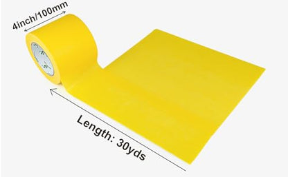 BOMEI PACK Wide Yellow Painters Tape 4 Inches x 30 Yards, 3D Tape, 3D Printing Tape for Laser Cutting, 21-Day Clean Removal Wide Masking Tape - color: Yellow