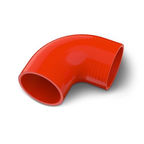Endure 90 Degree Silicone Elbow Intake Hose 4-Ply, 3"(76mm) - Red - color: Red, size: ID - 3Inch(76mm)