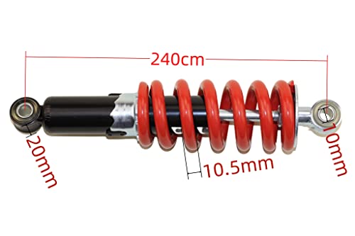Trkimal 980LB Rear Shock Absorber, 240mm/250mm/260mm/270mm Shock Absorber Suspension Spring Sensa-Trac Load for SDG SSR Pitster Lifan 110cc 125cc 140cc 200cc 250cc Pit Dirt Bike ATV (240MM) - size: 240MM