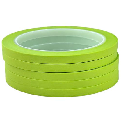 JINBING Washi Paper Masking Tape Art Tape for DIY Nail Arts Drawing Pattern Making 1/4 Inch x 27 Yard (Apple Green) - color: Apple green