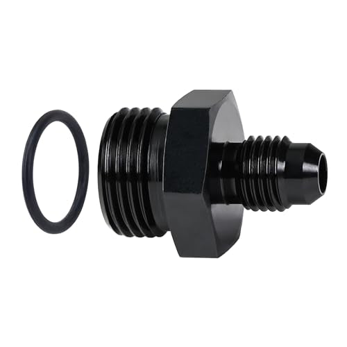 EVIL ENERGY 4AN Flare to 8AN ORB Male Fuel Rail Adapter Fitting Black - size: 8AN ORB to 4AN