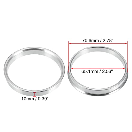 X AUTOHAUX 4pcs OD 70.6mm to ID 65.1mm Aluminium Alloy Car Hub Centric Rings Wheel Bore - size: 65.1mm