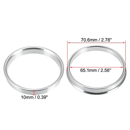 X AUTOHAUX 4pcs OD 70.6mm to ID 65.1mm Aluminium Alloy Car Hub Centric Rings Wheel Bore - size: 65.1mm