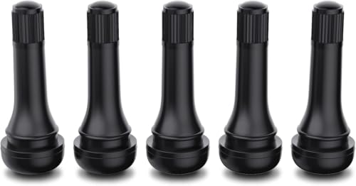 CKAuto TR414 Tubeless Rubber Snap-in Tire Valve Stems, Black, 5 Pcs/Bag - size: TR414