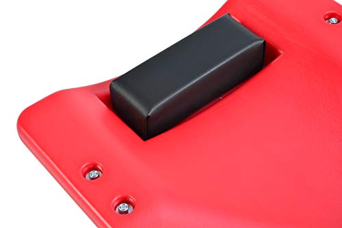 Pro Lift Mechanic Plastic Creeper 36 Inch - Blow Molded Ergonomic HDPE Body with Padded Headrest - 300 Lbs Capacity - color: Red