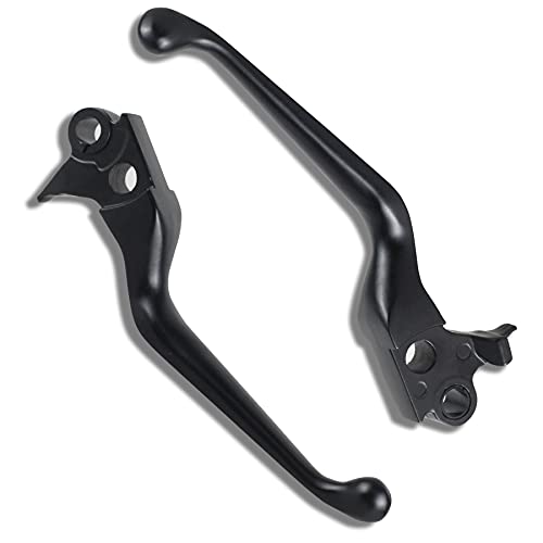 NTHREEAUTO Black Brake Clutch Lever Hand Levers Compatible with Harley Sportster 883 1200 Dyna Softail Electra Glide Road King Touring Fat Bob - color: Black