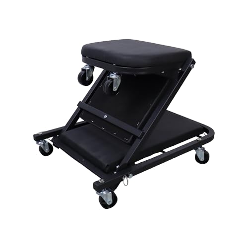 Mechanic Creeper Foldable Z Creeper 2-in-1, Black, 40" - color: Black, size: 40"