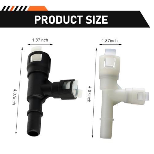 WZP 2PCS Car Heater Hose Connector, Three-way Plastic Cooling Water Pipe Joint, Compatible with Select GMC Yukon Sierra Chevy Tahoe Suburban Cadillac Escalade, OEM 15055343 15055342 (Black & White)