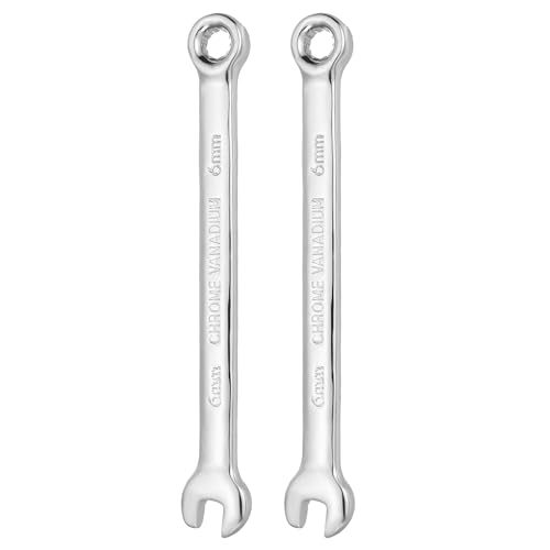 HARFINGTON 2pcs Combination Wrench 6mm Metric 12-Point Box and Open End - size: 6mm