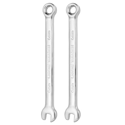 HARFINGTON 2pcs Combination Wrench 6mm Metric 12-Point Box and Open End - size: 6mm